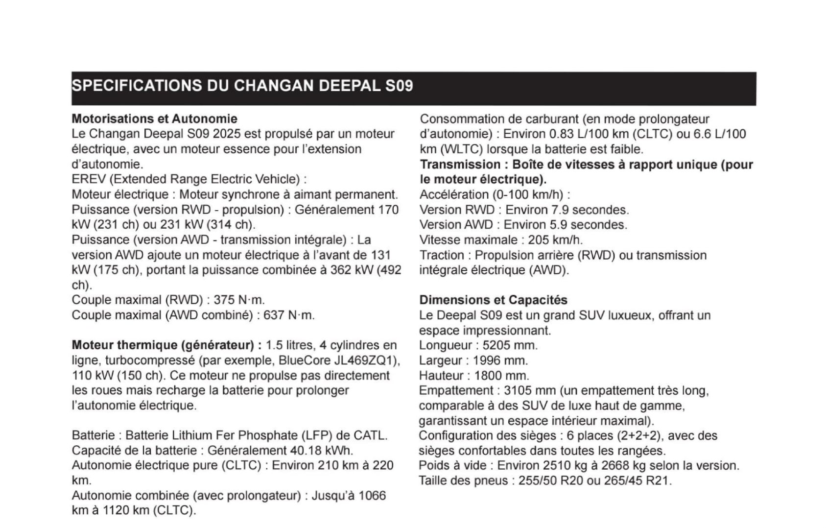 deepal s09 fiche